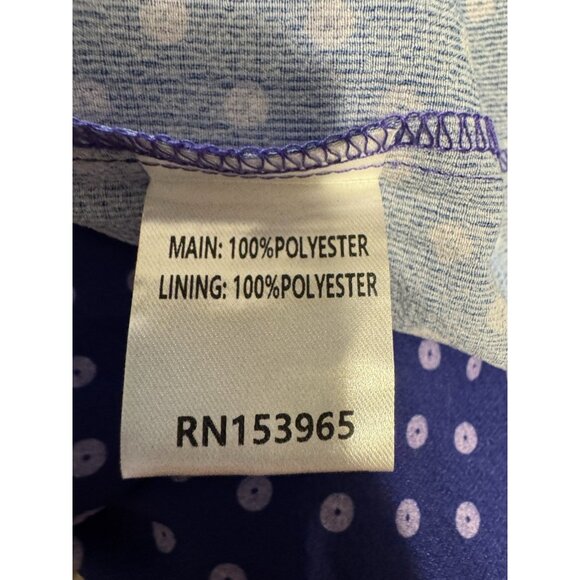 Area Stars Midi Dress XS Extra Small Blue Purple Dot Long Sleeve Tiered NEW - Picture 8 of 15